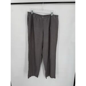 J. Jill Linen Pants Womens L Classic Natural Granola Lagenlook Lightweight Comfy